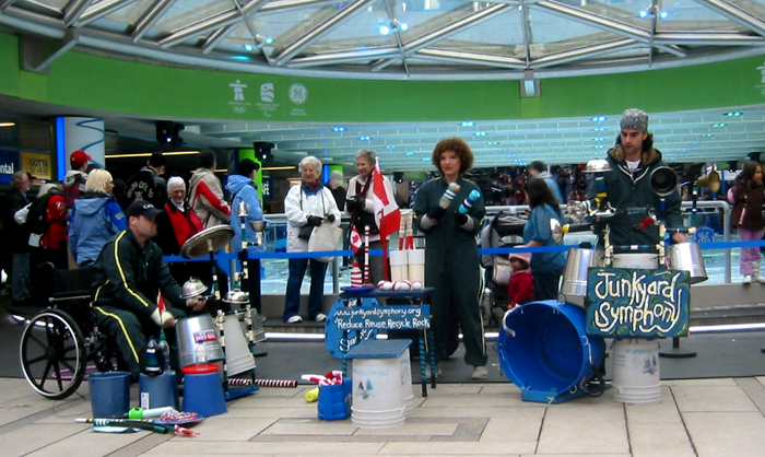 Performing at Robson Square in downtown Vancouver